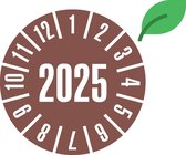 Duurzame keuringssticker met jaartal, ecofoil, 30 mm, 18 stuks per vel 2025