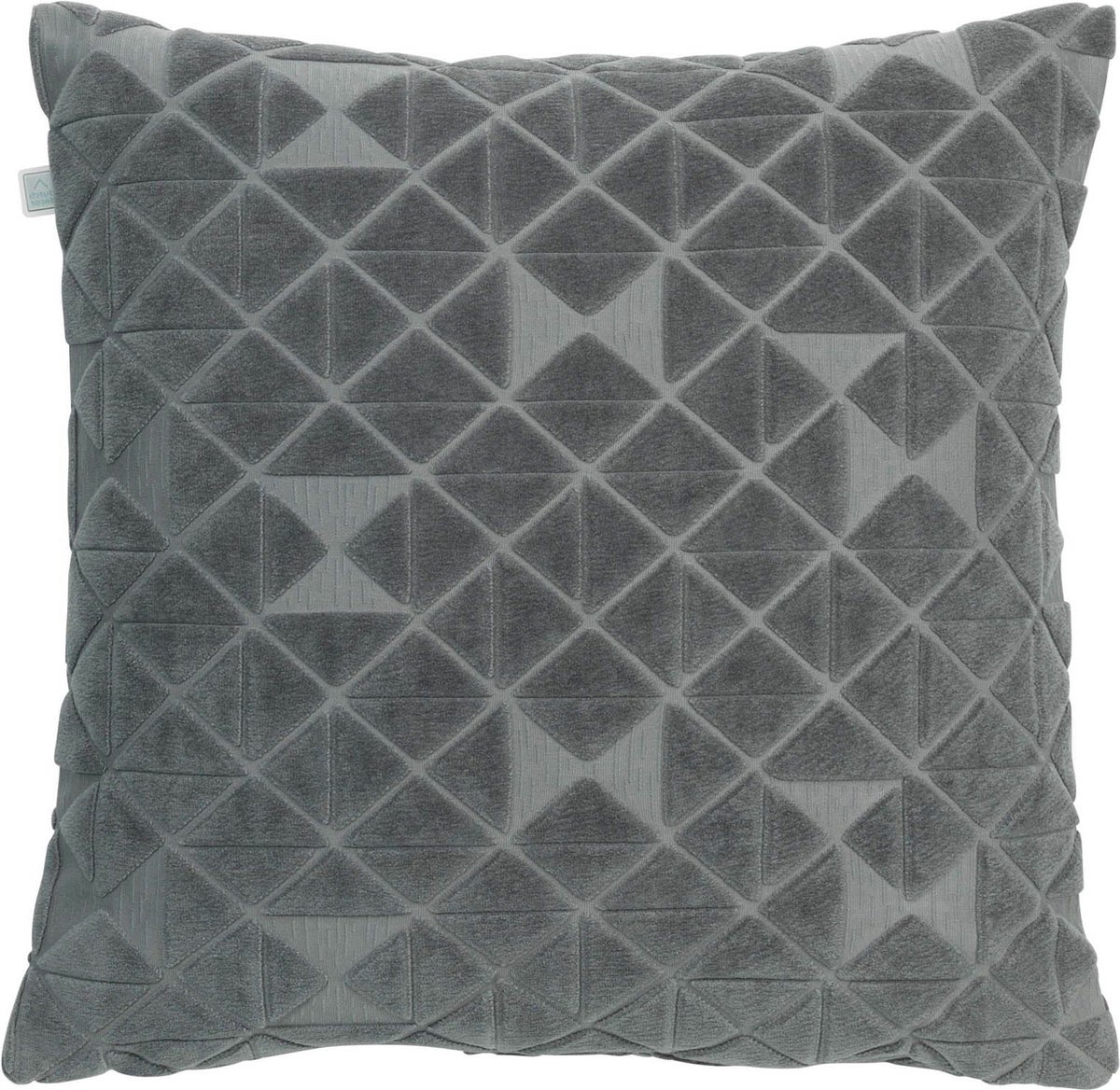 Dutch Decor JACKY - Sierkussen 45x45 cm - velvet - donkergrijs - Inclusief binnenkussen