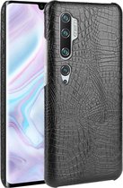 Xiaomi Mi Note 10 Hoesje - Mobigear - Croco Serie - Hard Kunststof Backcover - Zwart - Hoesje Geschikt Voor Xiaomi Mi Note 10