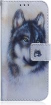 Huawei P40 Hoesje - Mobigear - Design Serie - Kunstlederen Bookcase - Wolf - Hoesje Geschikt Voor Huawei P40