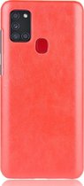 Samsung Galaxy A21s Hoesje - Mobigear - Excellent Serie - Kunstlederen Backcover - Rood - Hoesje Geschikt Voor Samsung Galaxy A21s