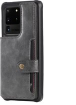 Samsung Galaxy S20 Ultra Hoesje - Mobigear - Cards Wallet Serie - Kunstlederen Backcover - Grijs - Hoesje Geschikt Voor Samsung Galaxy S20 Ultra