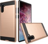 Samsung Galaxy Note 10 Hoesje - Mobigear - Brushed Armor Serie - TPU Backcover - Goud - Hoesje Geschikt Voor Samsung Galaxy Note 10