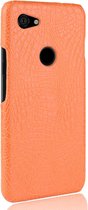 Mobigear Croco Backcover Hoesje - Geschikt voor Google Pixel 3a - Gsm case - Oranje