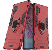 Samsung Galaxy Note 10 Plus Hoesje - Mobigear - Armor Ring Serie - Hard Kunststof Backcover - Rood - Hoesje Geschikt Voor Samsung Galaxy Note 10 Plus