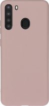Mobigear Hoesje geschikt voor Samsung Galaxy A21 Telefoonhoesje Flexibel TPU | Mobigear Colors Backcover | Galaxy A21 Case | Back Cover - Roze