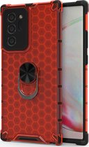 Samsung Galaxy Note20 Ultra Hoesje - Mobigear - Honeycomb Ring Serie - Hard Kunststof Backcover - Rood - Hoesje Geschikt Voor Samsung Galaxy Note20 Ultra