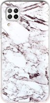 Huawei P40 Lite Hoesje - Mobigear - Marble Serie - TPU Backcover - Wit - Hoesje Geschikt Voor Huawei P40 Lite