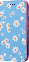 Xiaomi Redmi Note 9 Hoesje - Mobigear - Design Serie - Kunstlederen Bookcase - Daisies Blue - Hoesje Geschikt Voor Xiaomi Redmi Note 9