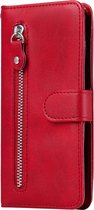 Huawei P Smart (2020) Hoesje - Mobigear - Zipper Serie - Kunstlederen Bookcase - Rood - Hoesje Geschikt Voor Huawei P Smart (2020)