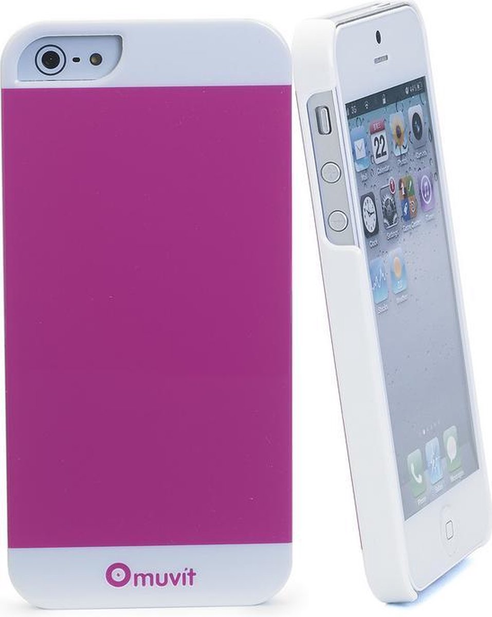 Muvit Colorful Case voor Apple iPhone 5 en 5S (roze) + Screenprotector (MUBKC0649)