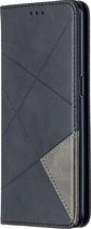 OPPO Reno 4 Hoesje - Mobigear - Rhombus Slim Serie - Kunstlederen Bookcase - Zwart - Hoesje Geschikt Voor OPPO Reno 4