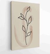 Botanical wall art vector background set. Foliage line art drawing with watercolor 2 - Moderne schilderijen – Vertical – 1904693044 - 80*60 Vertical