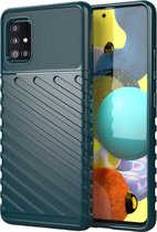 Samsung Galaxy A51 5G Hoesje - Mobigear - Groove Serie - TPU Backcover - Groen - Hoesje Geschikt Voor Samsung Galaxy A51 5G