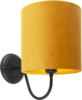 QAZQA - Klassieke Wandlamp voor binnen - 1 lichts - D 295 mm - Zwart Goud - Woonkamer | Slaapkamer | Keuken