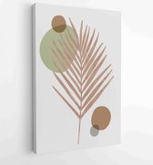 Botanical wall art vector set. Golden foliage line art drawing with watercolor 2 - Moderne schilderijen – Vertical – 1903166947 - 40-30 Vertical