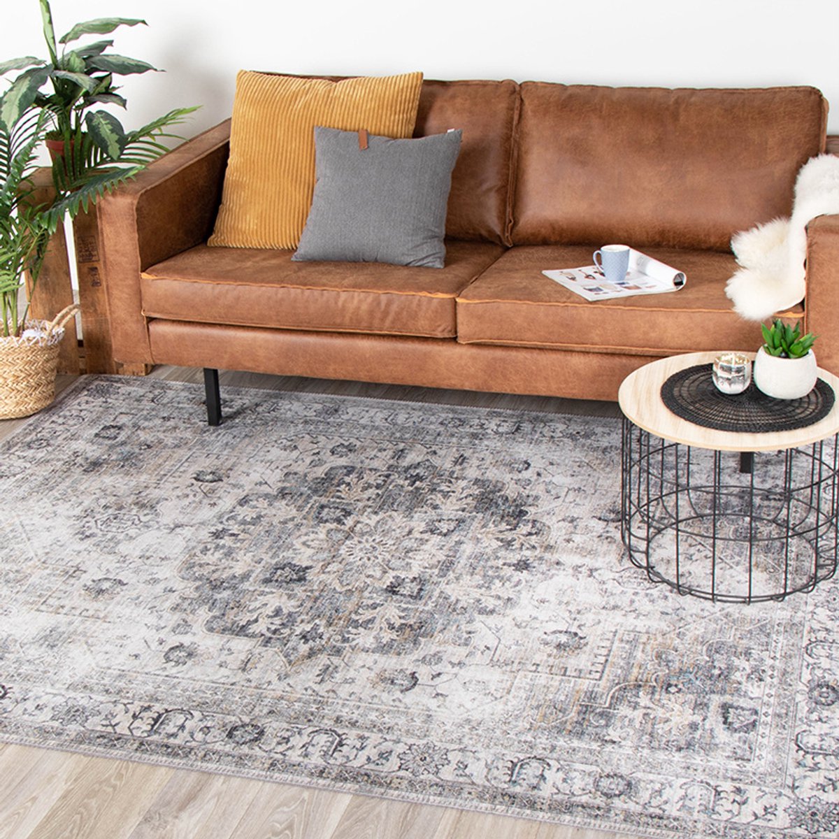 Fraai Vintage vloerkleed - Lago Grijs - 160x230cm