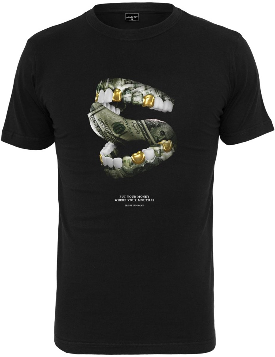Mister Tee Money Mouth Heren T-shirt XS Zwart