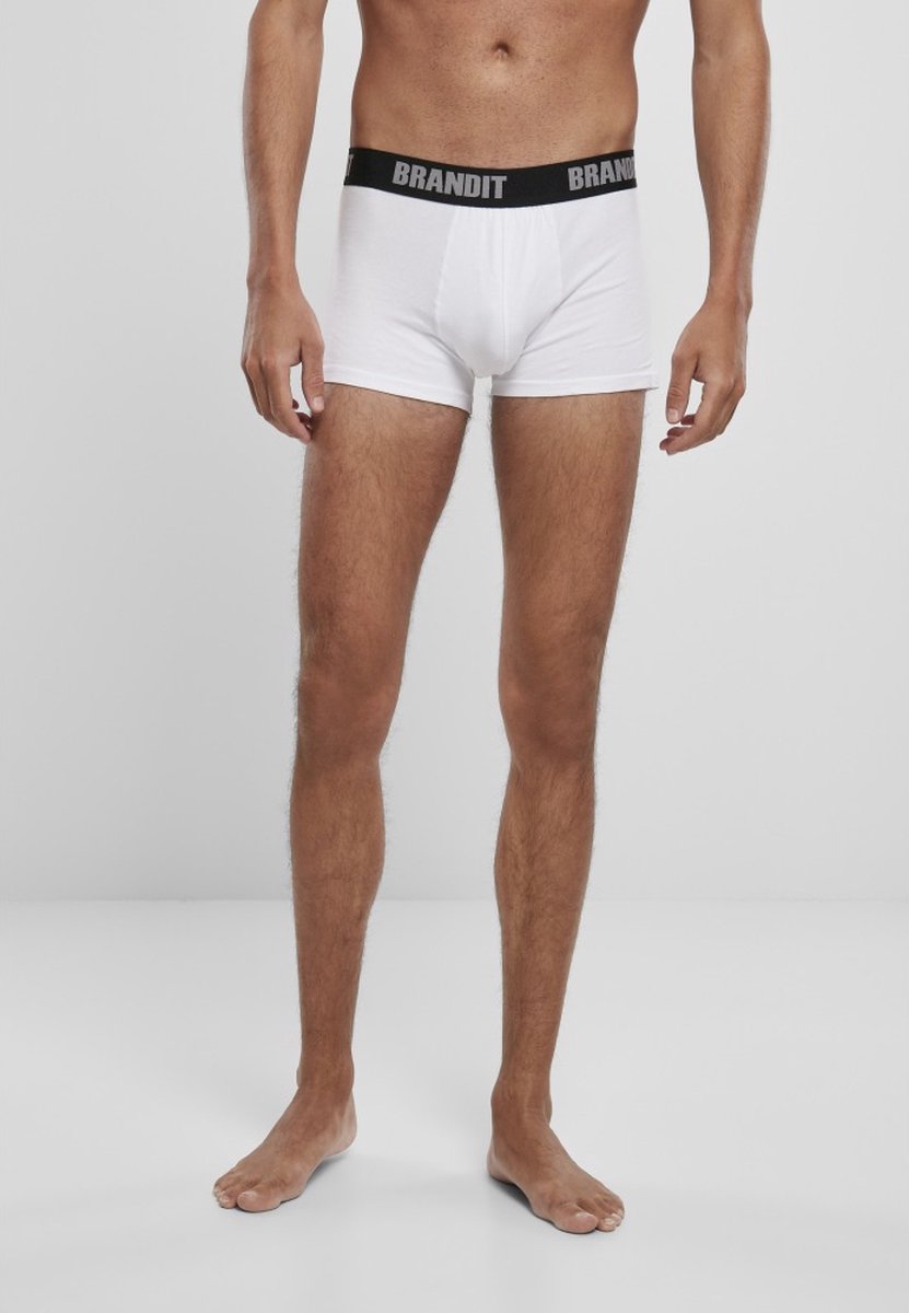 Brandit - Logo 2-Pack Boxershorts set - S - Wit