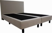 Bedworld Boxspring 180x210 cm zonder Matras - 2 Persoons Bed - Massieve Box met Luxe Hoofdbord - Creme