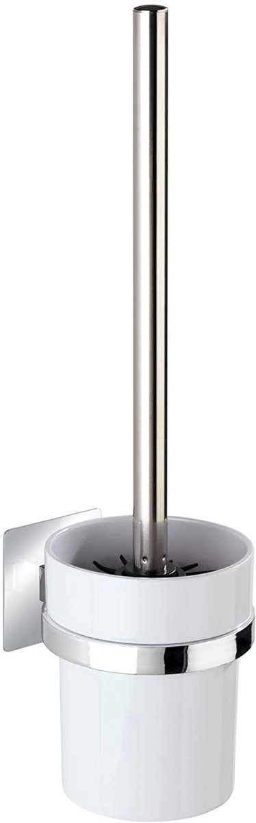 Wenko Toiletborstel En Houder Quadro Turbo-loc 35,5 Cm Rvs Zilver