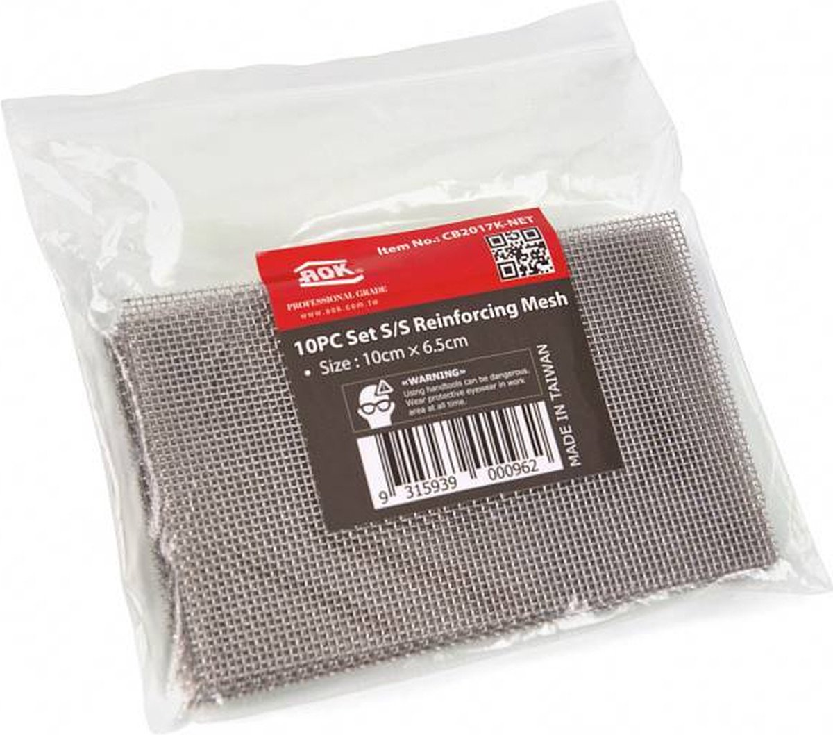 AOK Verstevigingsgaas voor Kunststoflassen, 10 stuks, 10 x 6,5 cm, geschikt voor professioneel plastic lasapparaat