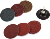 HBM 7-delige 50 mm schuur en cleanset met 6 mm houder
