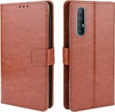 Voor OPPO Reno 3 Pro Crazy Horse Texture horizontale flip lederen tas met houder & kaartsleuven & fotolijst (bruin)