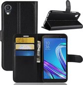 Litchi Texture horizontale flip lederen tas voor Asus ZenFone Live (L1) ZA550KL, met portemonnee en houder en kaartsleuven (zwart)