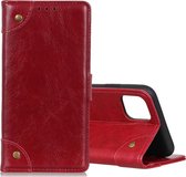 Voor Galaxy Note10 Lite / A81 koperen gesp nappa textuur horizontale flip lederen tas met houder & kaartsleuven & portemonnee (wijnrood)