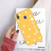 Voor Galaxy A30 Smiling Love Heart Pattern Frosted TPU beschermhoes (geel)