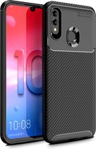 Voor Galaxy A70e Carbon Fiber Texture Shockproof TPU Case (Zwart)