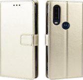 Retro Crazy Horse Texture horizontale flip lederen tas voor Motorola One Action, met houder & kaartsleuven & fotolijst (goud)