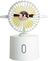 Creative Aircraft Shaking Head Fan Office Desktop USB Charging Mini Fan (Simple White)
