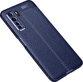 Voor Huawei Nova 7 SE Litchi Texture TPU schokbestendig hoesje (marineblauw)