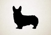 Silhouette hond - Corgi - XS - 25x28cm - Zwart - wanddecoratie
