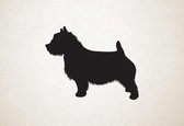 Silhouette hond - Norwich Terrier - L - 75x95cm - Zwart - wanddecoratie