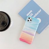 Voor iPhone 12/12 Pro TPU Smooth Marbled IMD mobiele telefoonhoes (Rainbow F16)