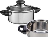 RVS/INOX kookpan 16cm met glazen deksel