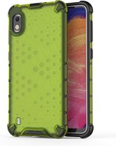 Samsung Galaxy A10 Hoesje - Mobigear - Honeycomb Serie - Hard Kunststof Backcover - Groen - Hoesje Geschikt Voor Samsung Galaxy A10