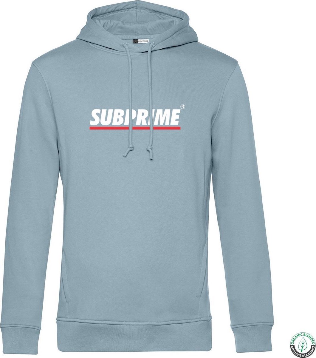 Subprime - Heren Hoodies Hoodie Stripe Sky Blue - Blauw - Maat XXL