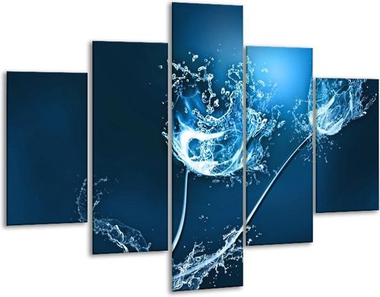 Peinture sur verre Art | Bleu blanc | 100x70cm 5Liège | Tirage photo sur verre |  F005580
