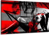 Peinture sur toile corps | Rouge, gris, noir | 140x90cm 1 Liège