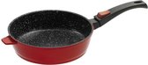 King Koekenpan van gegoten aluminium met klikgreep, Ø 28 cm, rood