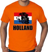 Grote maten oranje fan t-shirt voor heren - met leeuw en vlag - Holland / Nederland supporter - EK/ WK shirt / outfit 3XL