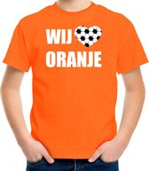 Oranje fan t-shirt voor kinderen - wij houden van oranje - Holland / Nederland supporter - EK/ WK shirt / outfit 146/152