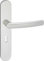 Impresso Burton Deurklink – Deurbeslag – Ovaal – Deurschild met Sleutelgat – Zilver