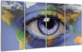 Peinture sur verre oculaire | Bleu, vert, jaune | 160x80cm 4 Liège | Tirage photo sur verre |  F000371