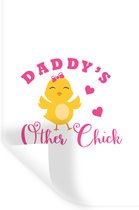 Muurstickers - Sticker Folie - Pasen - Quotes - Daddy's other chick - Kuiken - Hartjes - 40x60 cm - Plakfolie - Muurstickers Kinderkamer - Zelfklevend Behang - Zelfklevend behangpapier - Stickerfolie