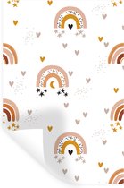 Muurstickers - Sticker Folie - Patroon - Hartjes - Regenboog - 40x60 cm - Plakfolie - Muurstickers Kinderkamer - Zelfklevend Behang - Zelfklevend behangpapier - Stickerfolie